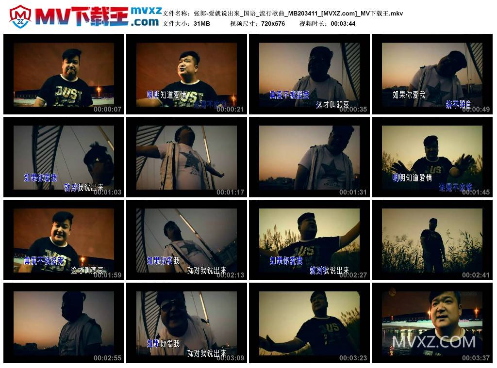 张郎-爱就说出来_国语_流行歌曲_MB203411